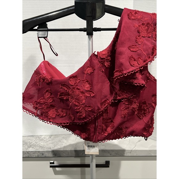 Anthropologie Ruffled One-Shoulder Top by Keepsake $168 Sz XL- NWT - Picture 3 of 12